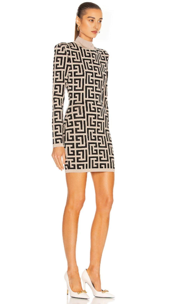 AIIZIE LONG SLEEVE HIGH COLLAR DRESS - product image