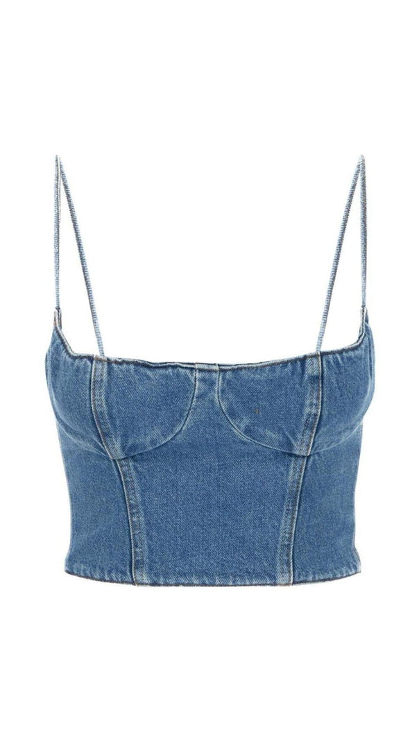 AIIZIE MOICU DENIM CROPPED CAMI TOP - product image