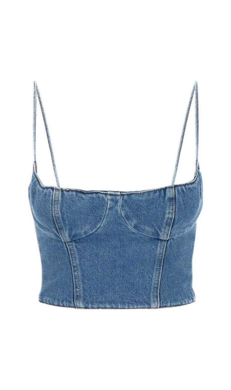 MOICU DENIM CROPPED CAMI TOP