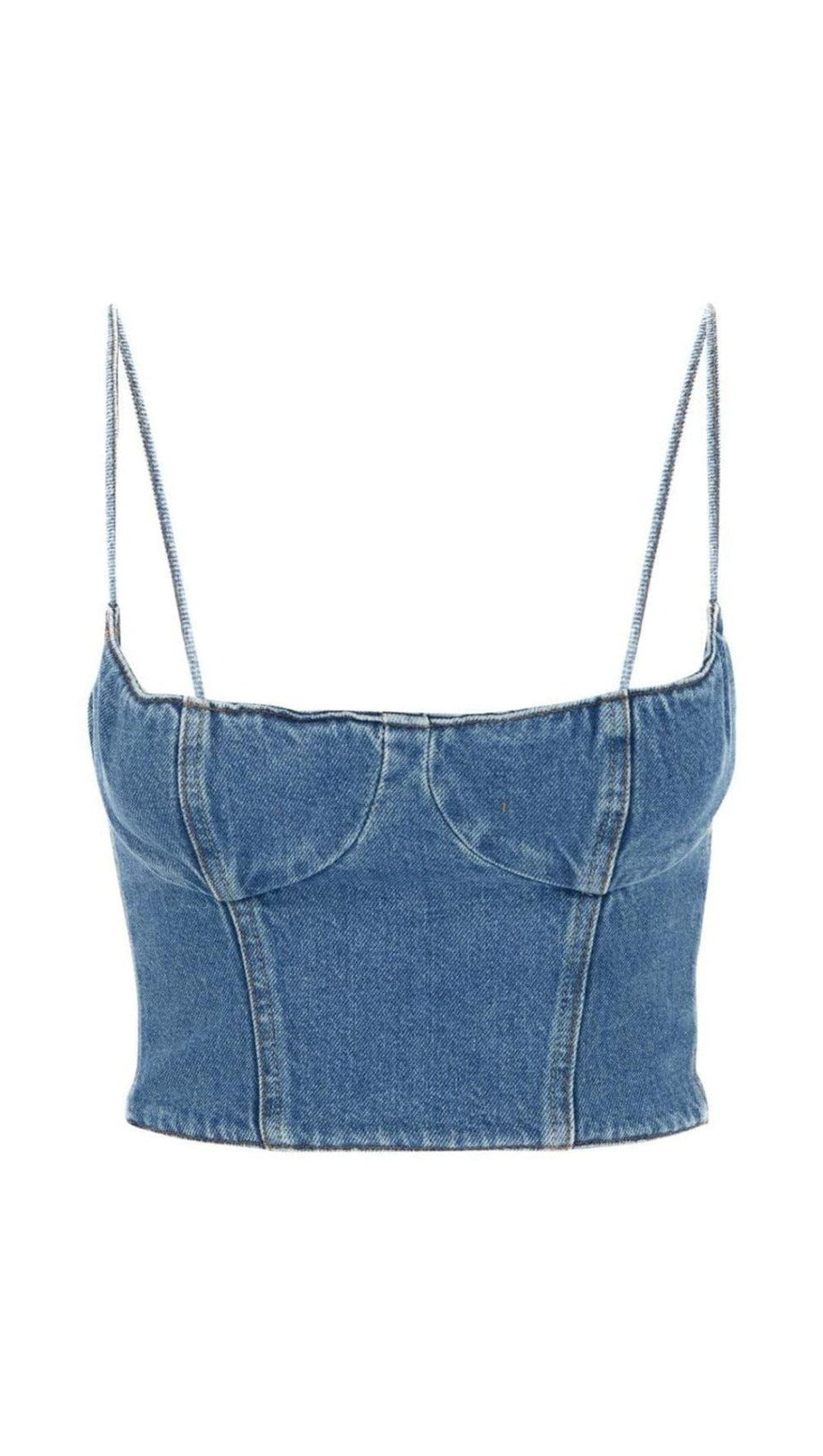 MOICU DENIM CROPPED CAMI TOP