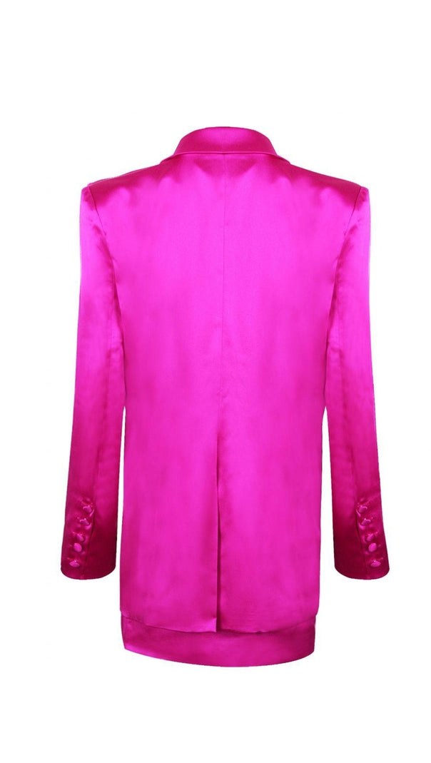 AIIZIE SATIN BLAZER SUIT IN PINK - product image
