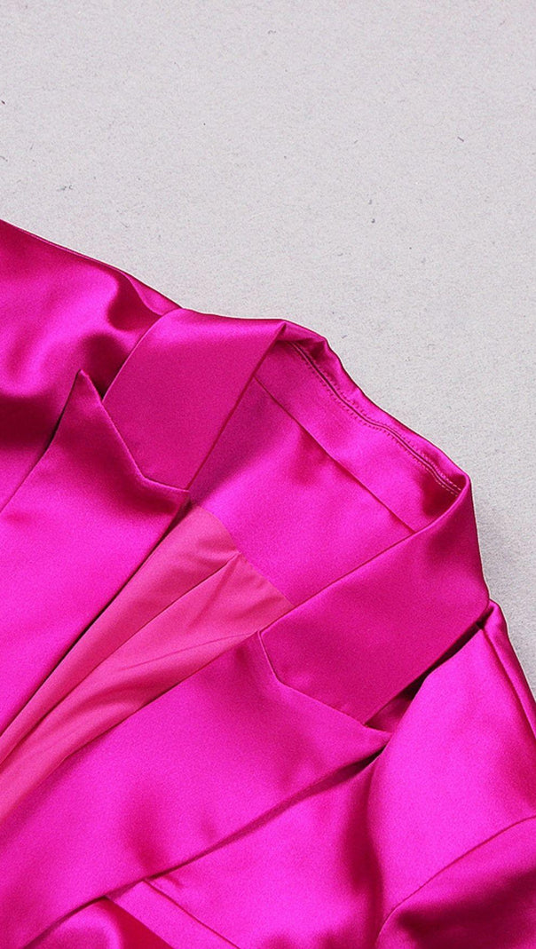 AIIZIE SATIN BLAZER SUIT IN PINK - product image