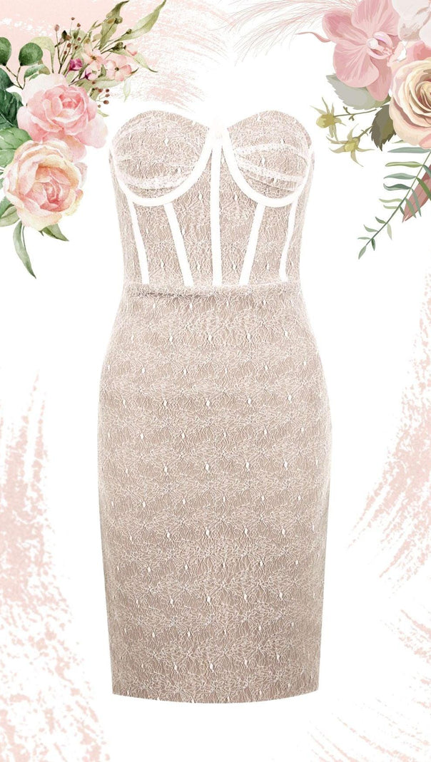 AIIZIE WHIRE LACE CROSET DRESS - product image