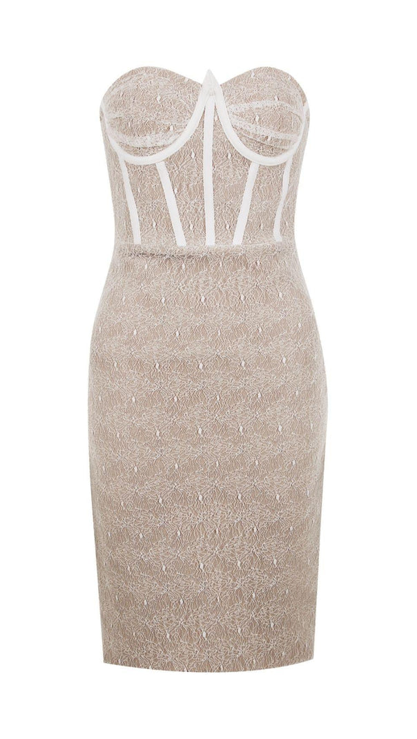 AIIZIE WHIRE LACE CROSET DRESS - product image