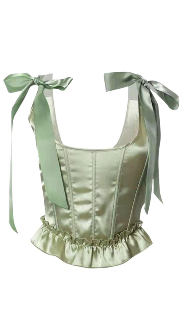 AIIZIE OLIVE GREEN CROSET TOP - product image