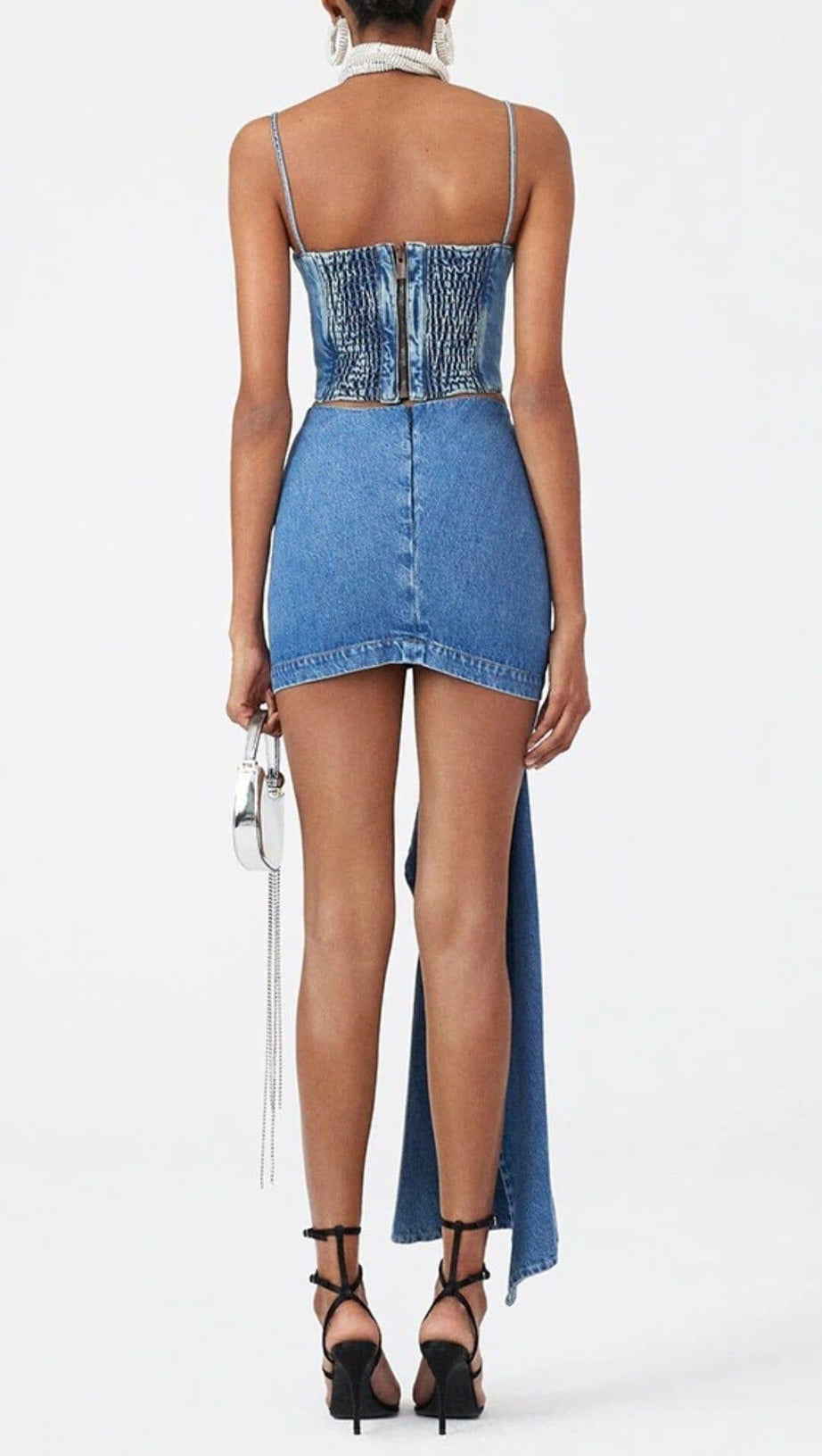 MOICU KURZES DENIM-CAMI-TOP