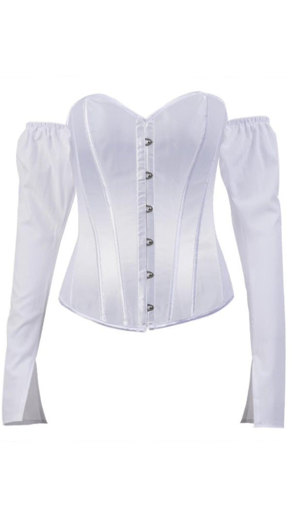 AIIZIE LACE-UP LONG PUFF SLEEVE CROSET TOP - product image