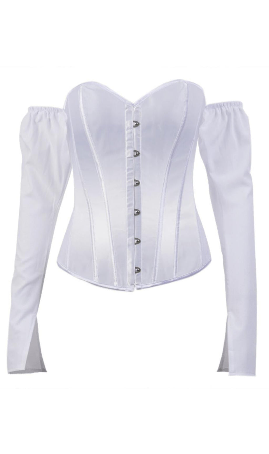 TOP CROSET CON MANICHE LUNGHE A SBUFFO E LACCI 