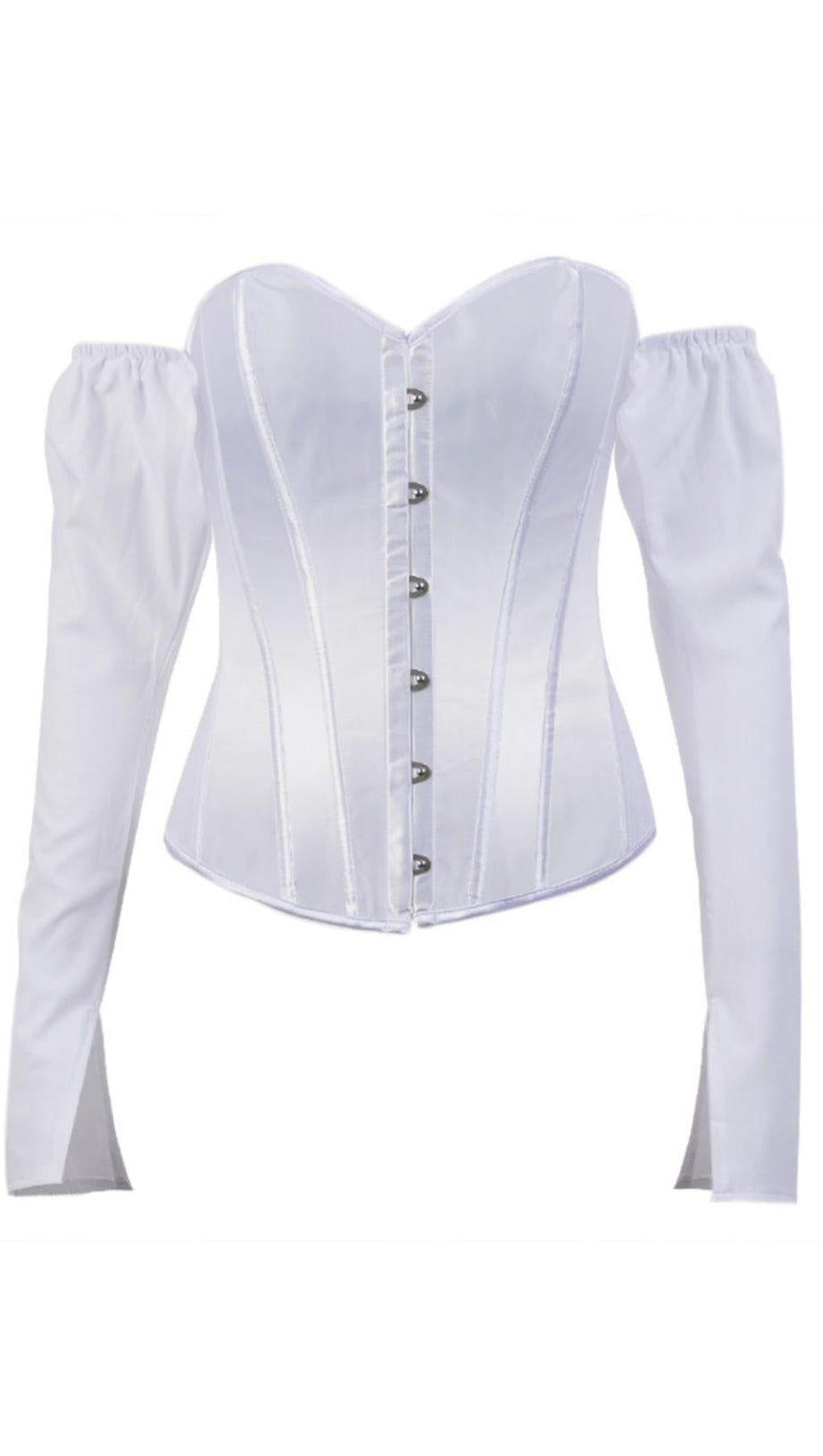 LACE-UP LONG PUFF SLEEVE CROSET TOP