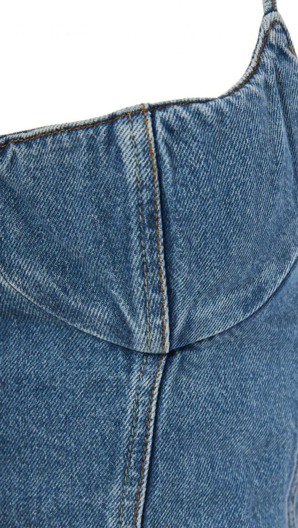 AIIZIE MOICU DENIM CROPPED CAMI TOP - product image