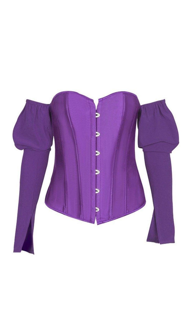 TOP CROSET CON MANICHE LUNGHE A SBUFFO E LACCI 