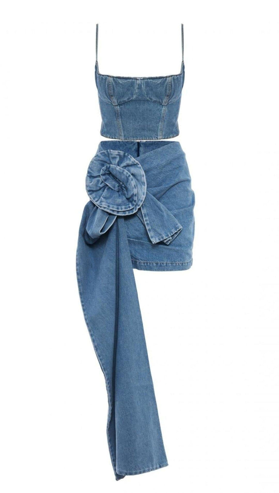 MOICU KURZES DENIM-CAMI-TOP