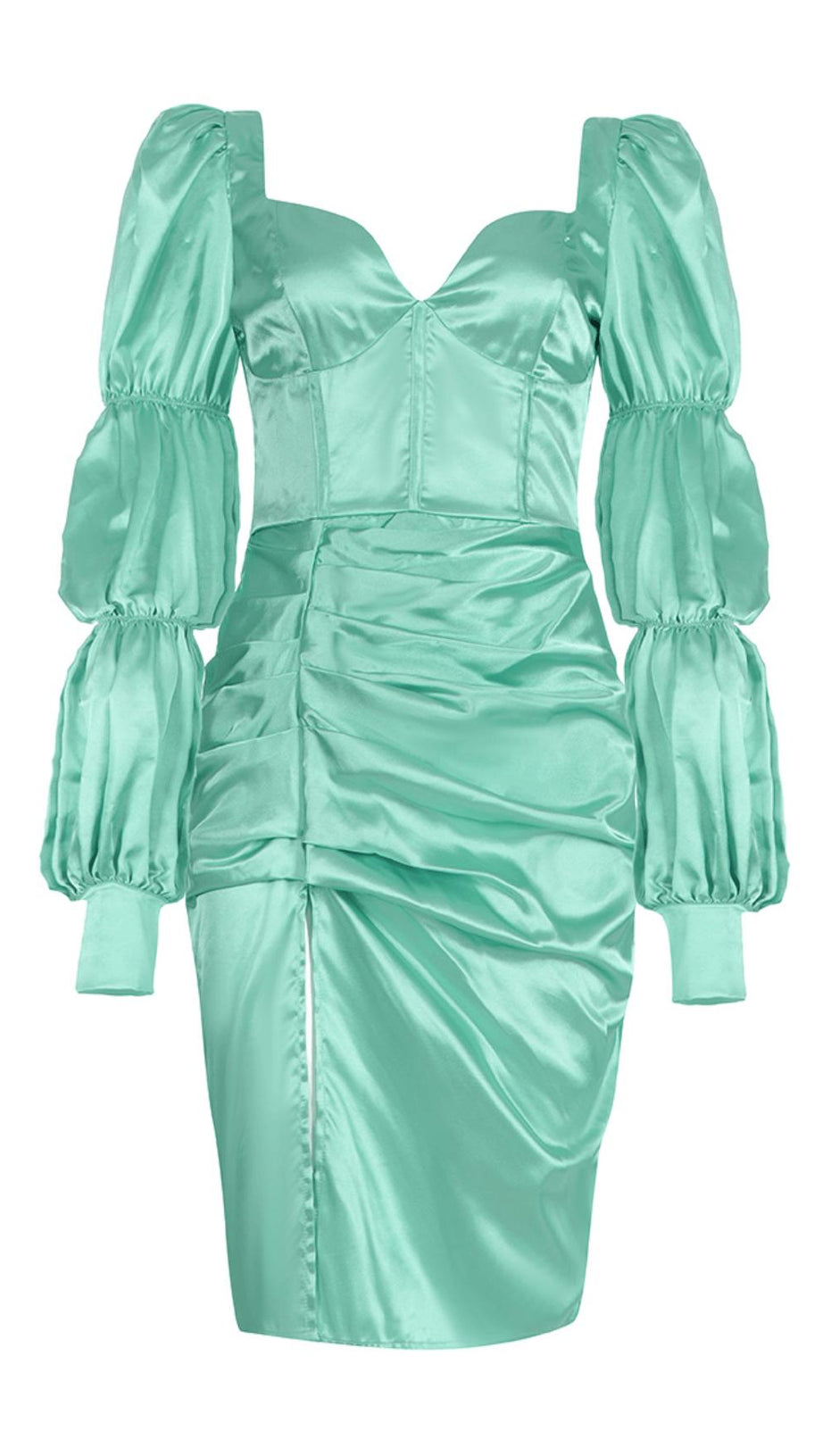 MULTI-SECTION PUFF SLEEVE DRESS