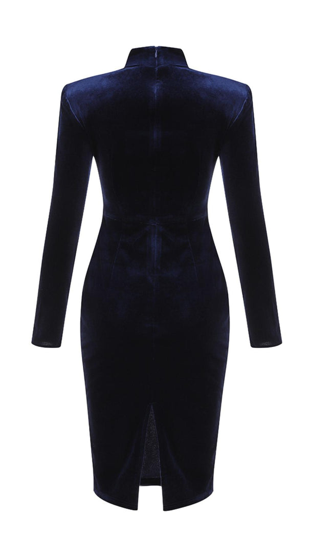 AIIZIE SQUARE NECK GOLD VELVET DRESS - product image