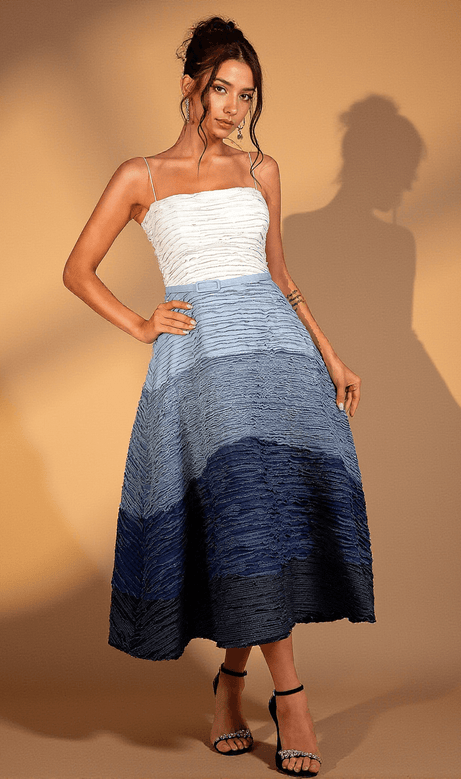 Remi Pleat Ombre Corset Dress