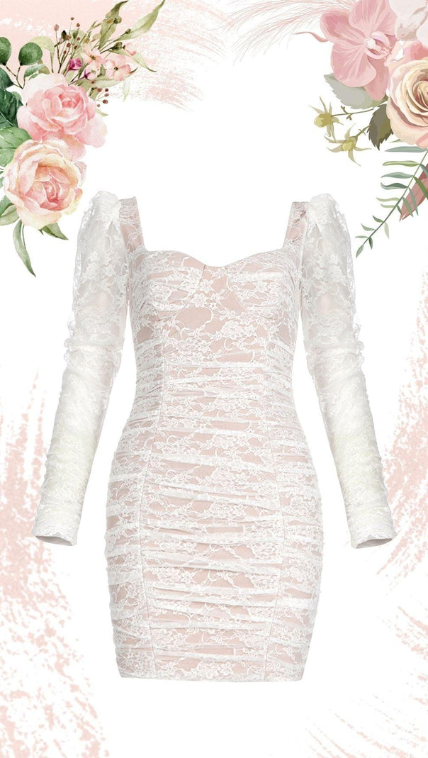 AIIZIE WHITE YARN KNITTED MINI DRESS - product image