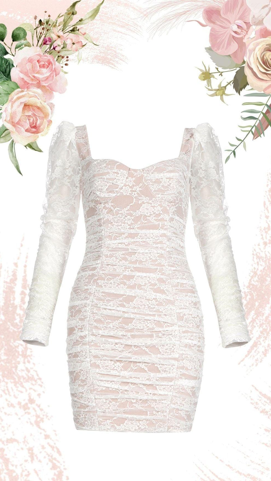 WHITE YARN KNITTED MINI DRESS