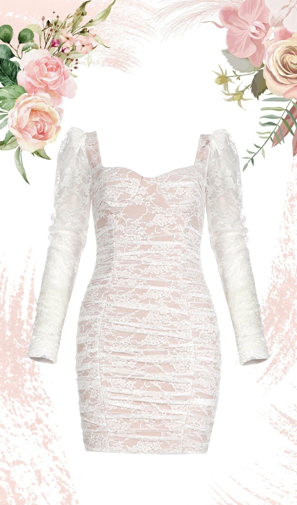 MINI ABITO LAVORATO A MAGLIA IN FILATO BIANCO