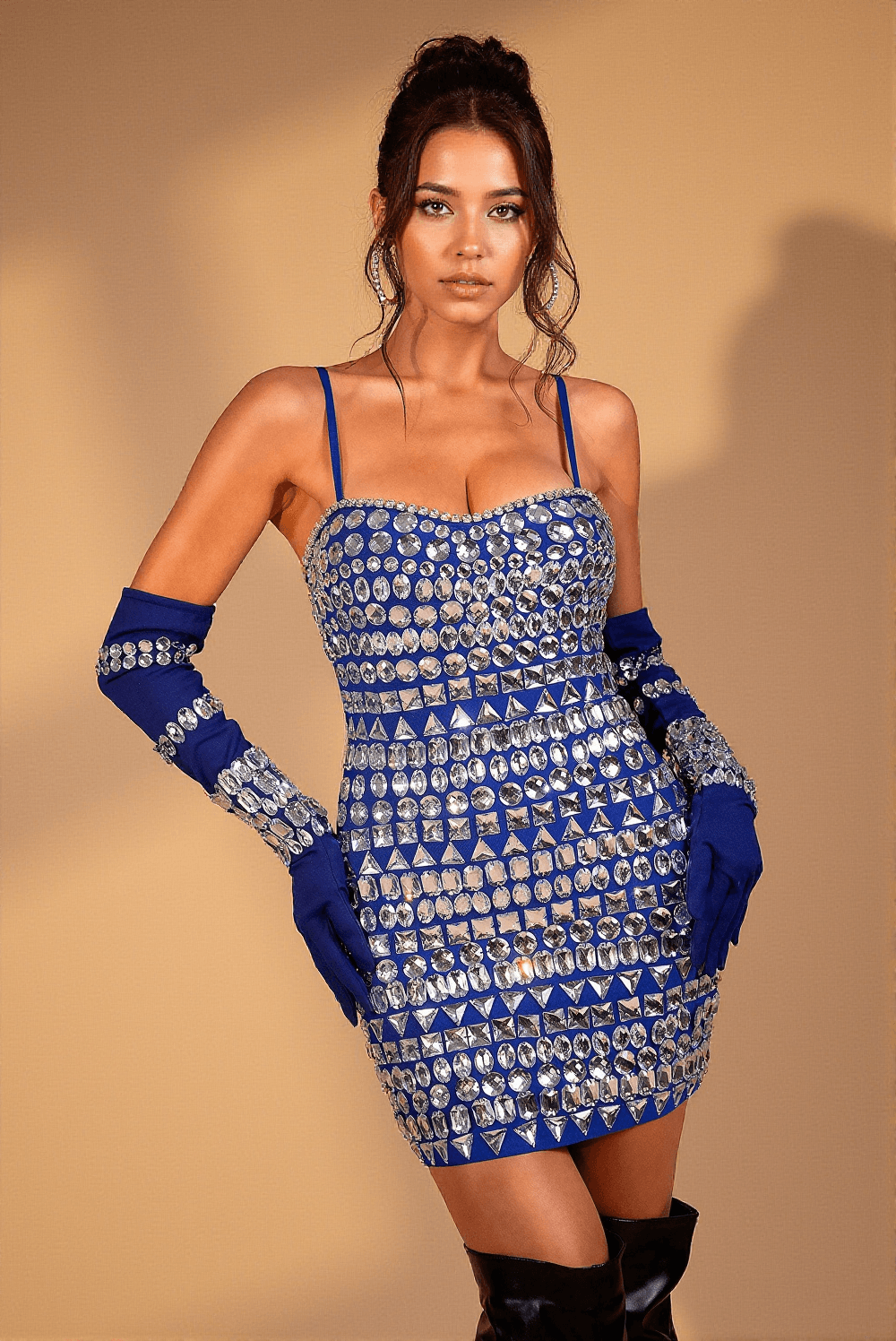 RANJANA CRYSTAL MINI DRESS