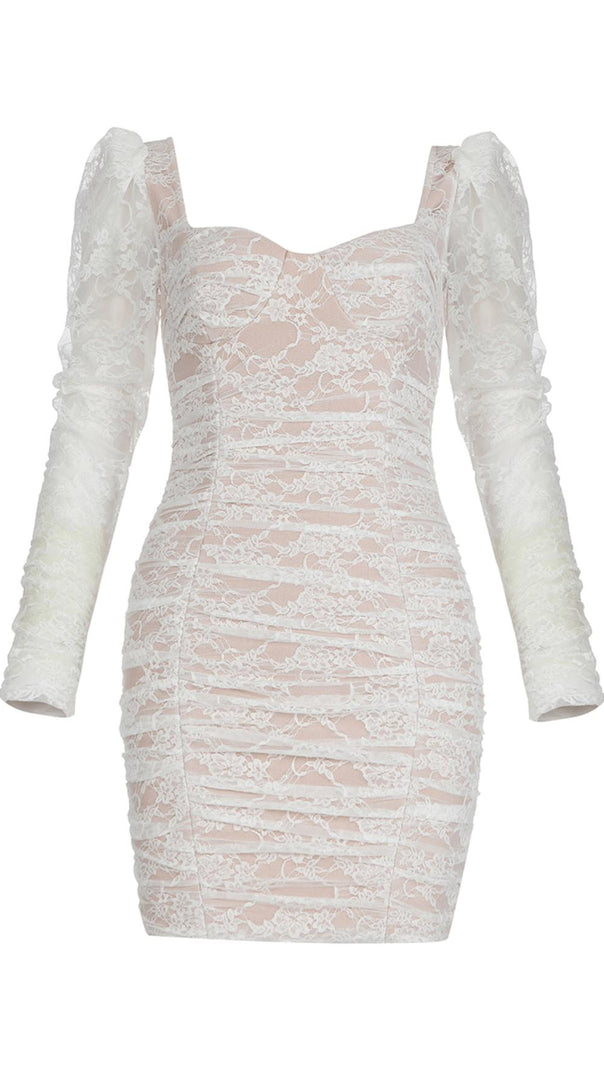AIIZIE WHITE YARN KNITTED MINI DRESS - product image