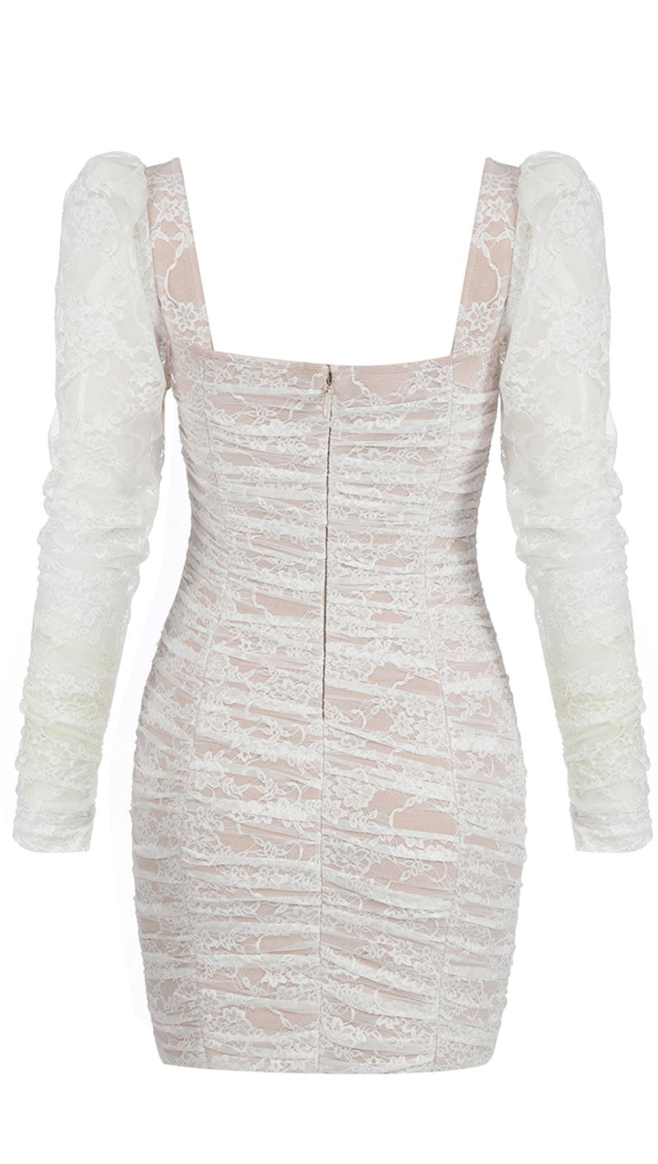 WHITE YARN KNITTED MINI DRESS