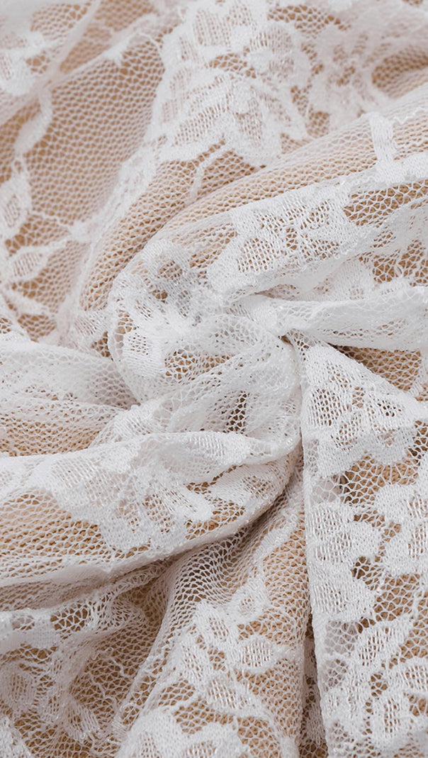 AIIZIE WHITE YARN KNITTED MINI DRESS - product image