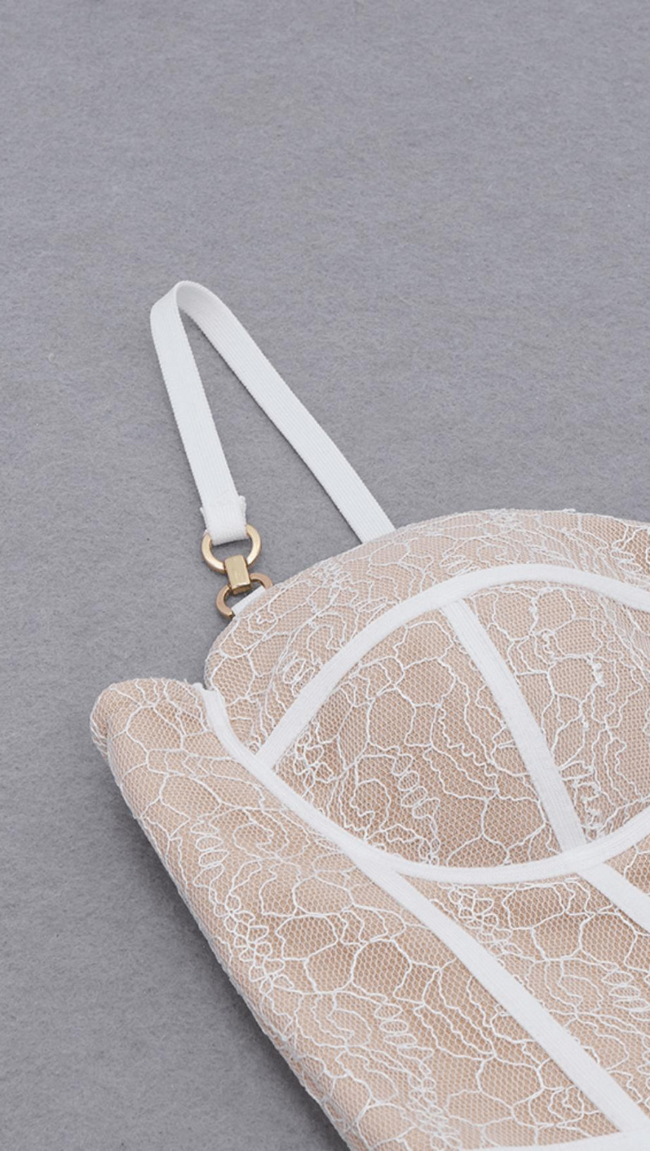 WHITE  LACE STITCHING  MAXI DRESS