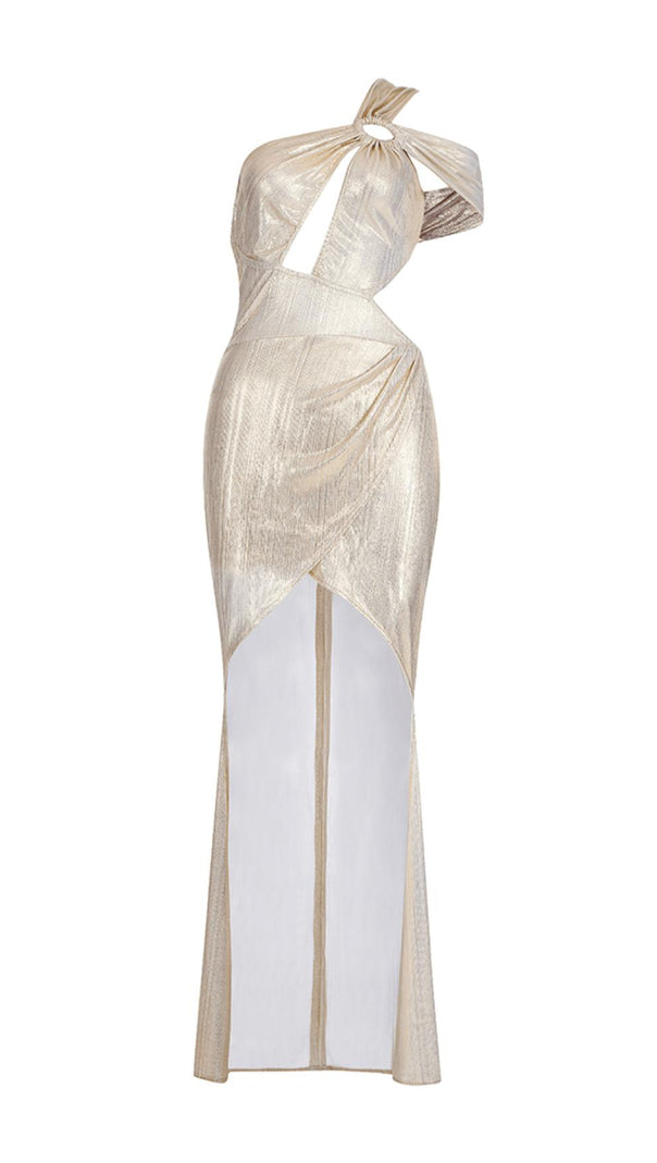 AIIZIE GOLD IRREGULAR CUT OUT DRESS - product image