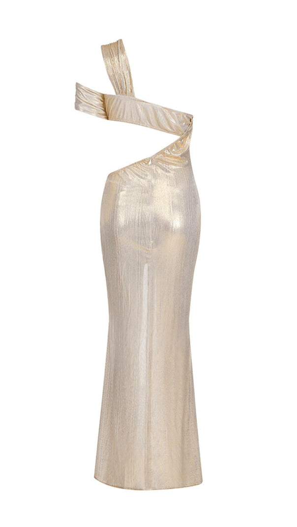 AIIZIE GOLD IRREGULAR CUT OUT DRESS - product image