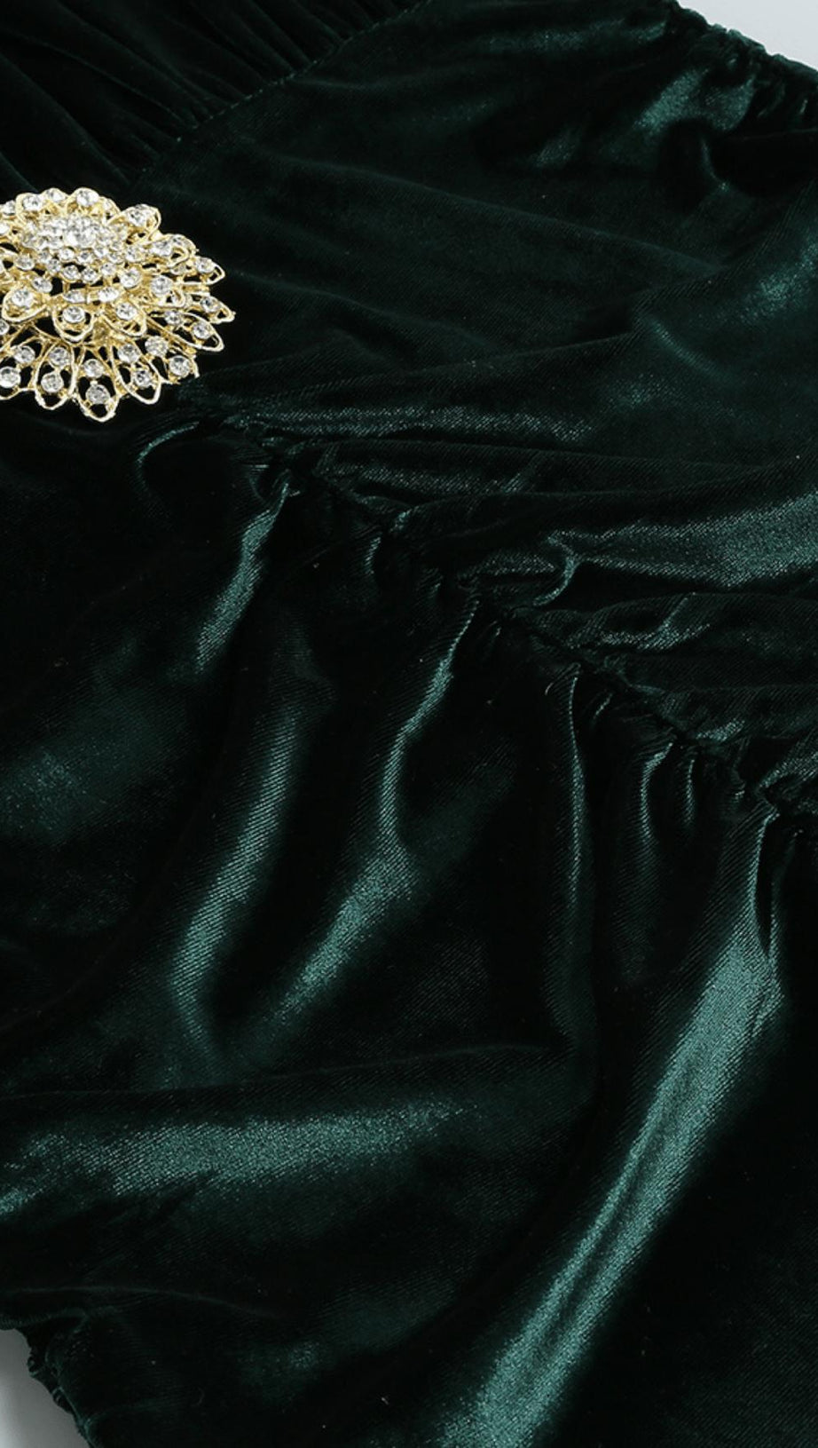 SHOULDER PAD FRINGED LONG GOWN