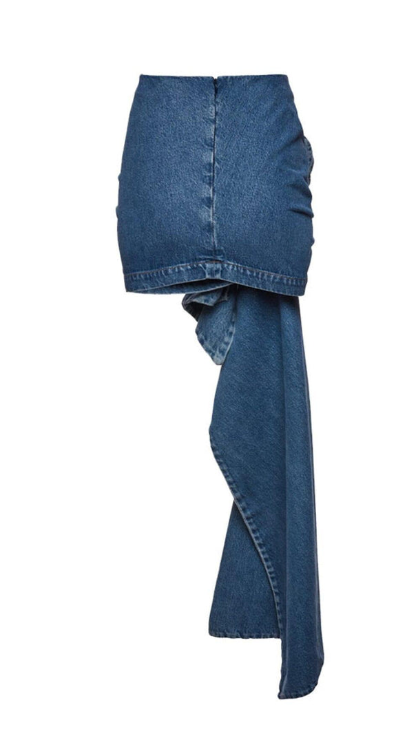 AIIZIE MOICU FLOWER ASYMMETRIC HEM DENIM SKIRT - product image