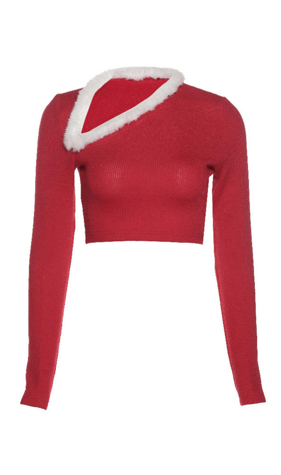 Top in maglia con spalle corte