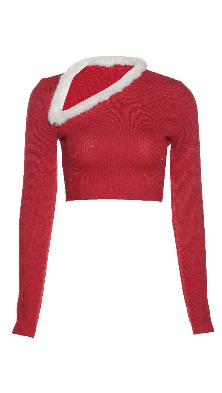 CROPPED SHOULDER KNIT TOP