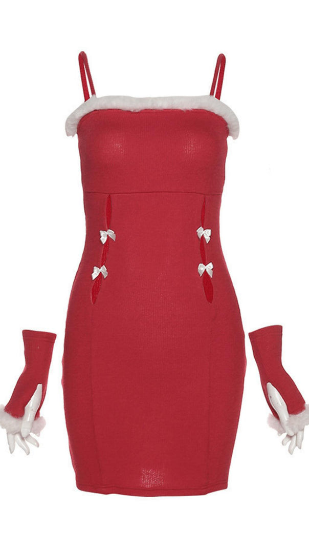 AIIZIE FASHION FLEECE SUSPENDER DRESS - product image