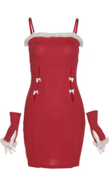 Fashion fleece suspender dress