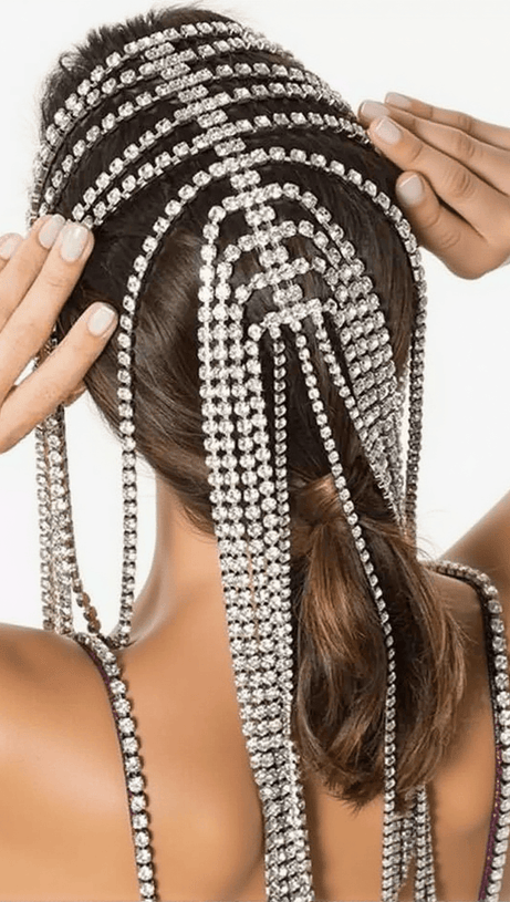 SPIRO RHINESTONE FRINGE HAIRBAND