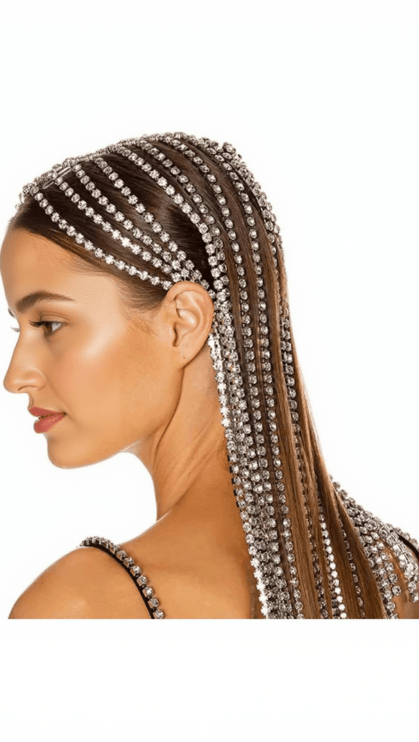 AIIZIE SPIRO RHINESTONE FRINGE HAIRBAND - product image
