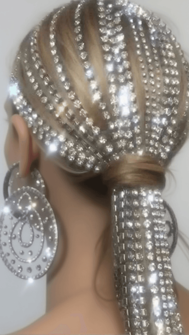 AIIZIE SPIRO RHINESTONE FRINGE HAIRBAND - product image