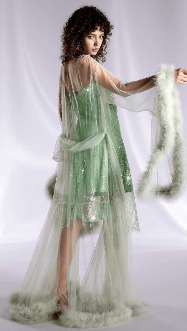 AIIZIE HRISTIANA RUCHED SEQUIN STRAP 2 PIECE SET - product image