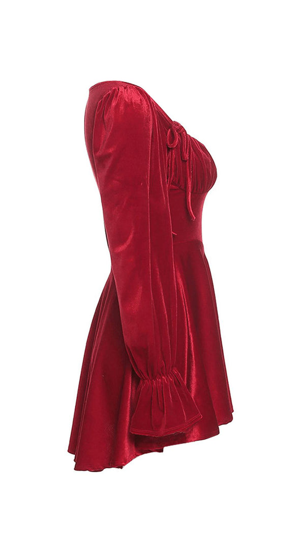 AIIZIE RETRO SQUARE NECK WAIST DRESS - product image