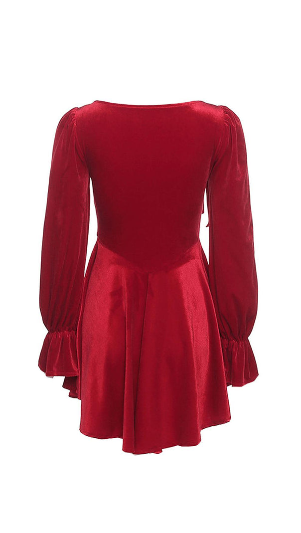 AIIZIE RETRO SQUARE NECK WAIST DRESS - product image