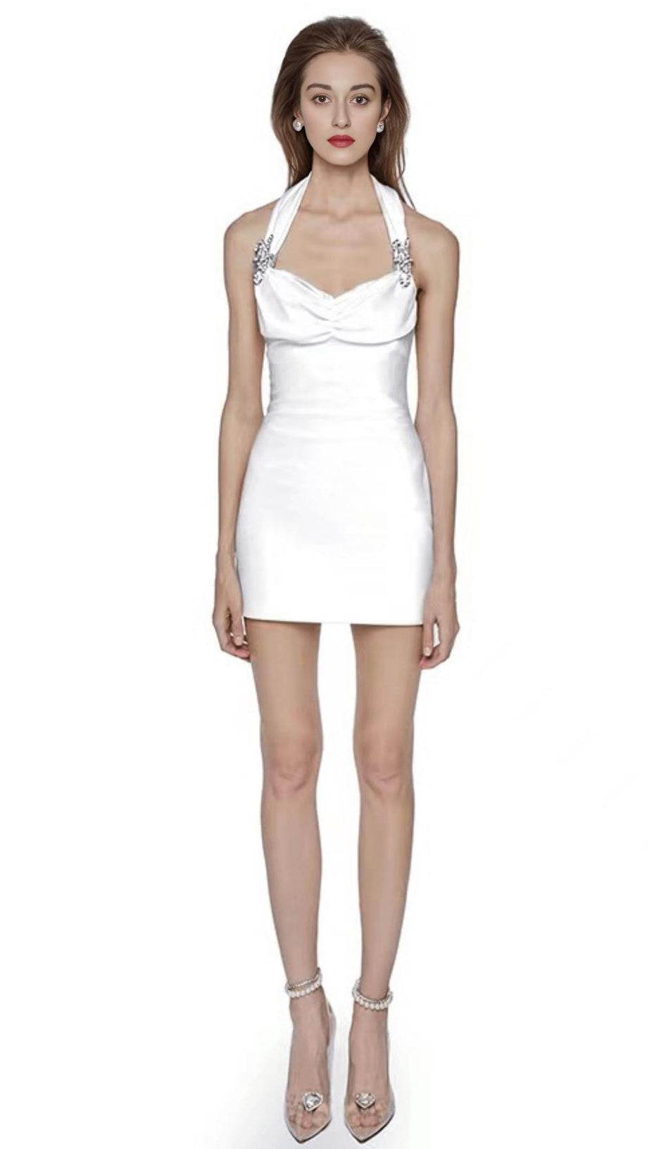 WHITE STAIN DIAMOND DRESS