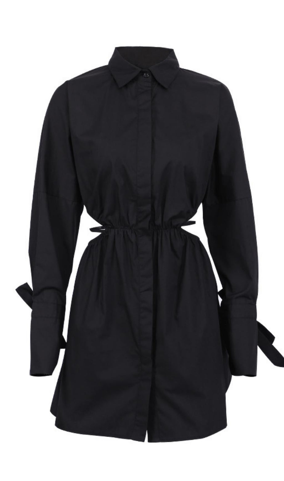 Abito camicia con taglio in vita