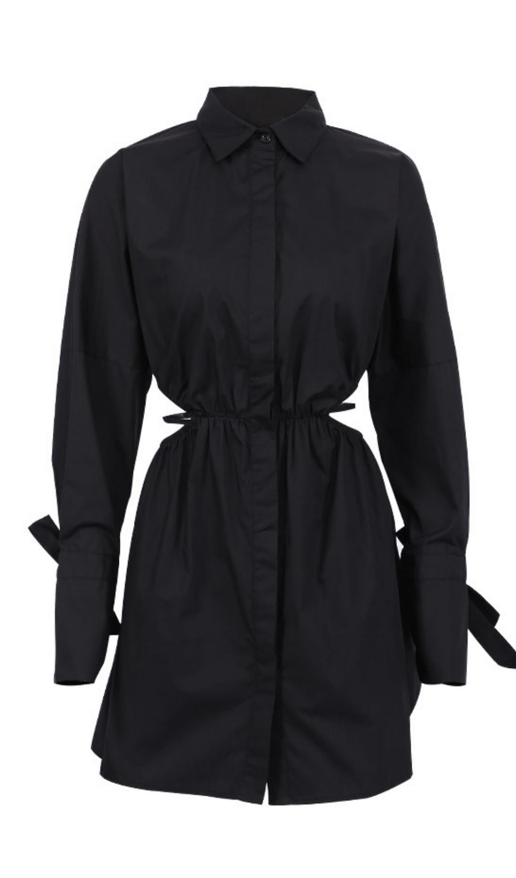 WAIST CUT-OUT SHIRT DRESS