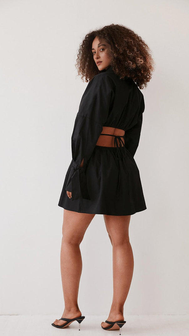AIIZIE WAIST CUT-OUT SHIRT DRESS - product image