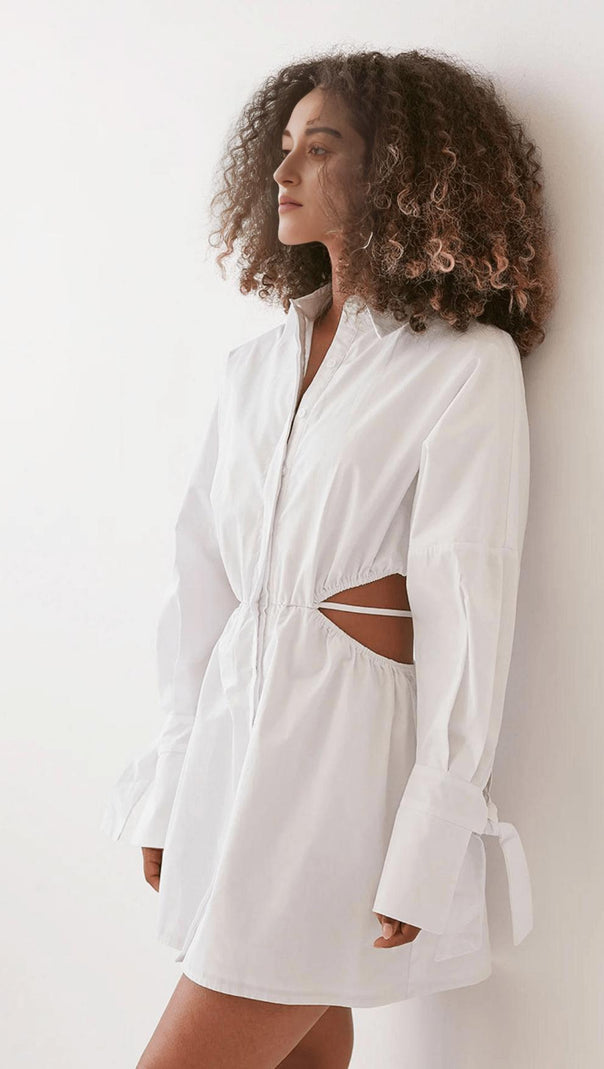 AIIZIE WAIST CUT-OUT SHIRT DRESS - product image