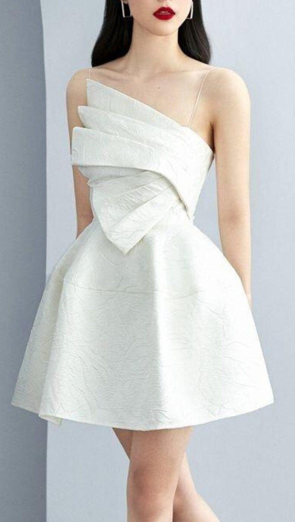 AIIZIE STRAPY HEM MINI DRESS IN WHITE - product image