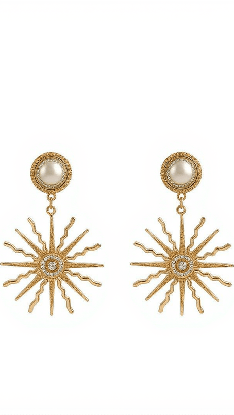 EVELINA PEARL SUN EARRINGS