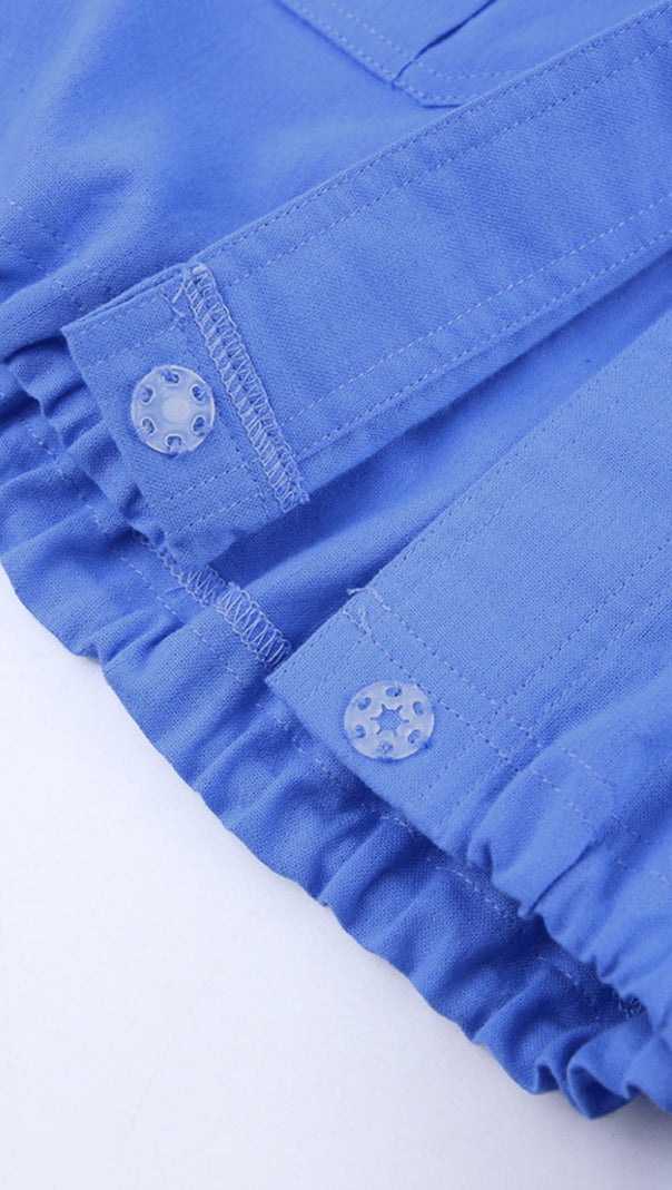 AIIZIE BRAWSTRING WAIST SHORT SHIRT IN BLUE - product image