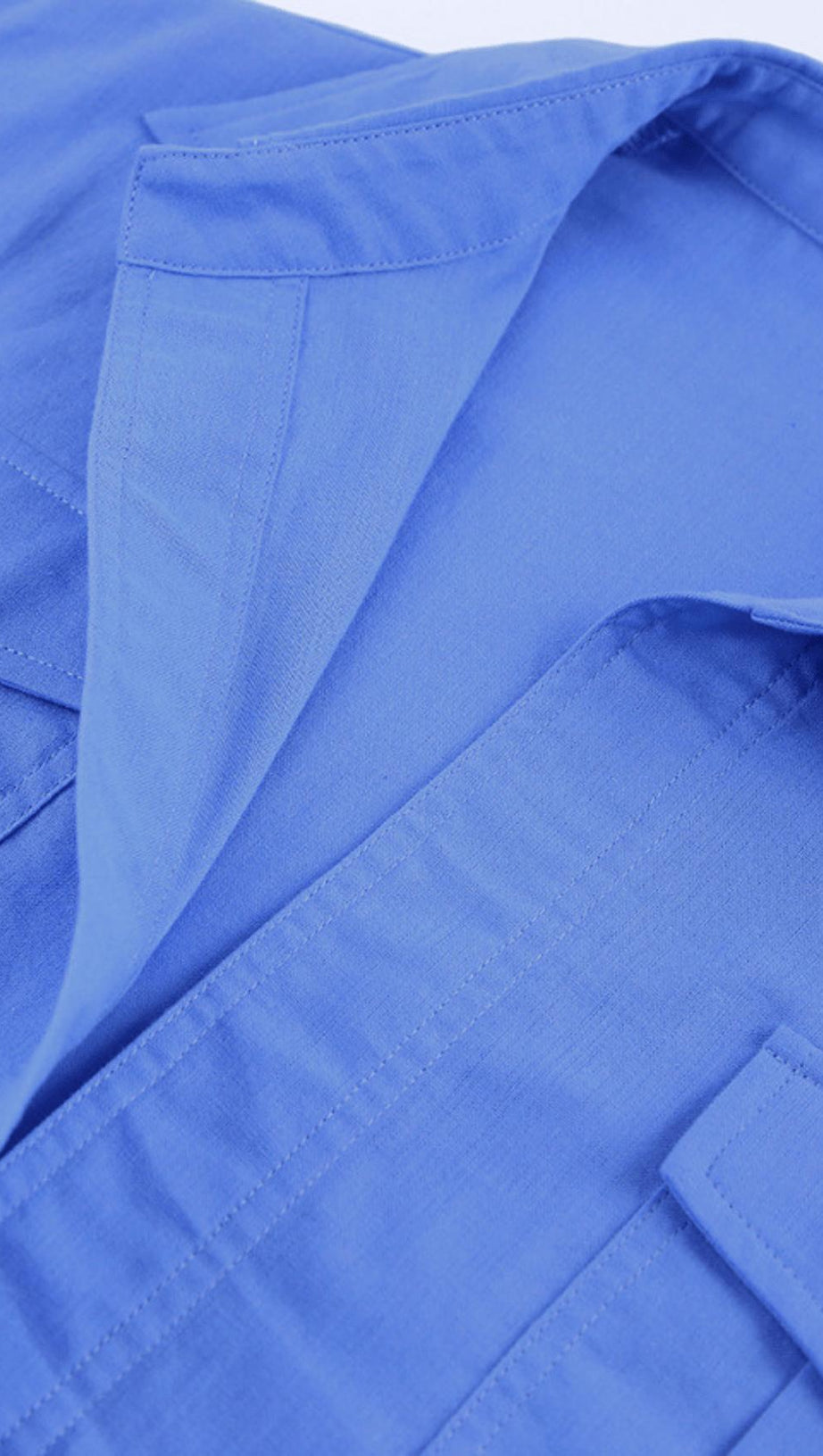 BRAWSTRING WAIST SHORT SHIRT IN BLUE